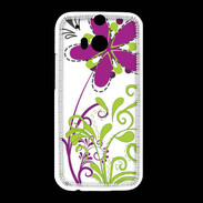 Coque HTC One M8 motif floral vert