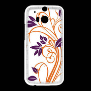 Coque HTC One M8 motif flora violet