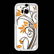 Coque HTC One M8 motif floral marron