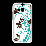 Coque HTC One M8 motif floral bleu clair