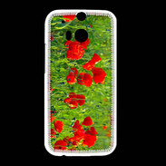 Coque HTC One M8 DP champs de coquelicots