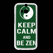 Coque HTC One M8 Keep Calm Be Zen Vert