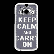 Coque HTC One M8 Keep Calm Carry on Gris