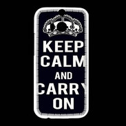 Coque HTC One M8 Keep Calm Carry on Noir
