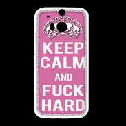 Coque HTC One M8 Keep Calm Fuck hard Rose