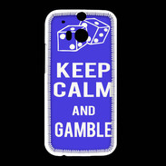 Coque HTC One M8 Keep Calm Gamble Bleu