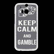 Coque HTC One M8 Keep Calm Gamble Gris