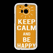 Coque HTC One M8 Keep Calm Be Happy Orange