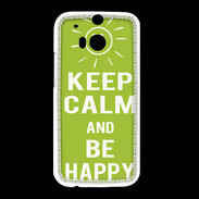 Coque HTC One M8 Keep Calm Be Happy Vert pomme
