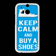 Coque HTC One M8 Keep Calm Buy Shoes Cyan 