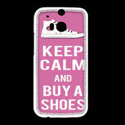 Coque HTC One M8 Keep Calm Buy Shoes Rose