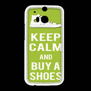 Coque HTC One M8 Keep Calm Buy Shoes Vert Pomme