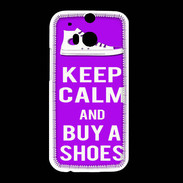Coque HTC One M8 Keep Calm Buy Shoes Violet