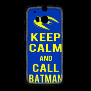 Coque HTC One M8 Keep Calm Batman Bleu
