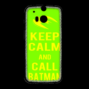 Coque HTC One M8 Keep Calm Call Batman Vert pomme