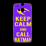 Coque HTC One M8 Keep Calm Call Batman Violet