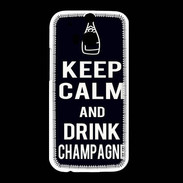 Coque HTC One M8 Keep Calm Drink champagne Noir