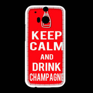 Coque HTC One M8 Keep Calm Drink champagne Rouge