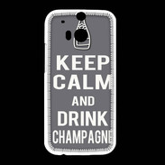 Coque HTC One M8 Keep Calm Drink champagne Gris