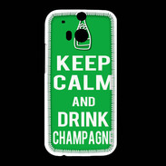 Coque HTC One M8 Keep Calm Drink champagne Vert