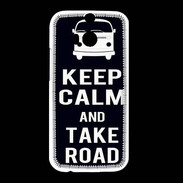 Coque HTC One M8 Keep Calm Take Road Noir
