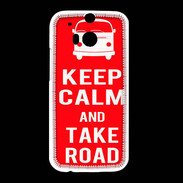 Coque HTC One M8 Keep Calm Take Road Rouge