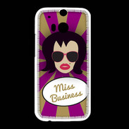 Coque HTC One M8 Miss business Brune