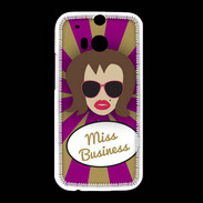 Coque HTC One M8 Miss business Chatain