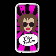 Coque HTC One M8 Miss Fashion Chatain