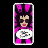 Coque HTC One M8 Miss Fashion Brune