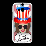 Coque HTC One M8 Miss USA Chatain