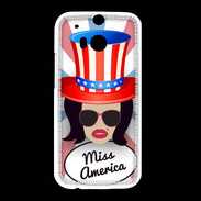 Coque HTC One M8 Miss USA Brune
