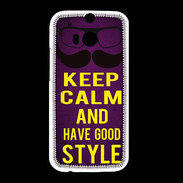 Coque HTC One M8 Keep Calm and Have a good Style Violet