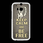 Coque HTC One M8 Keep Calm and Be Free Gris