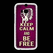 Coque HTC One M8 Keep Calm and Be Free Rose