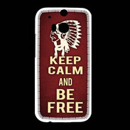 Coque HTC One M8 Keep Calm and Be Free Rouge