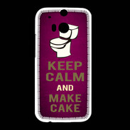 Coque HTC One M8 Keep Calm and Make cake Rose