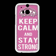 Coque HTC One M8 Keep Calm and Stay strong Rose