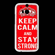 Coque HTC One M8 Keep Calm and Stay strong Rouge