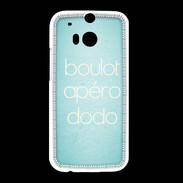 Coque HTC One M8 Boulot Apéro Dodo Turquoise ZG