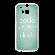 Coque HTC One M8 Boulot Apéro Dodo Vert ZG