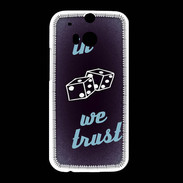 Coque HTC One M8 In Gamble We trust Bleu ZG