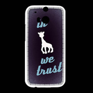 Coque HTC One M8 In Girafe We trust Bleu ZG
