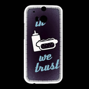 Coque HTC One M8 In Junk We trust Bleu ZG