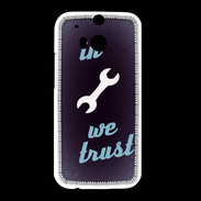 Coque HTC One M8 In Mecanic We trust Bleu ZG