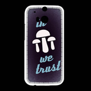 Coque HTC One M8 In Mushrooms We trust Bleu ZG