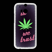 Coque HTC One M8 In Weed We trust Rouge ZG