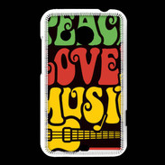 Coque HTC Desire 200 Peace Love Music