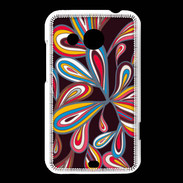 Coque HTC Desire 200 Flower power sur fond noir