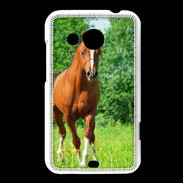 Coque HTC Desire 200 Cheval arabe robe marron et blanche